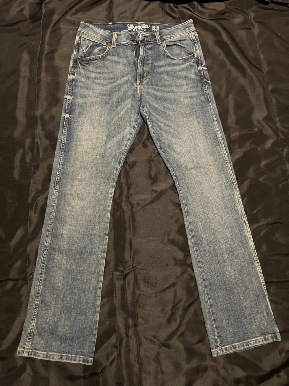 Wrangler Retro Slim Boot Jeans 31x34 Medium Wash Denim Mens